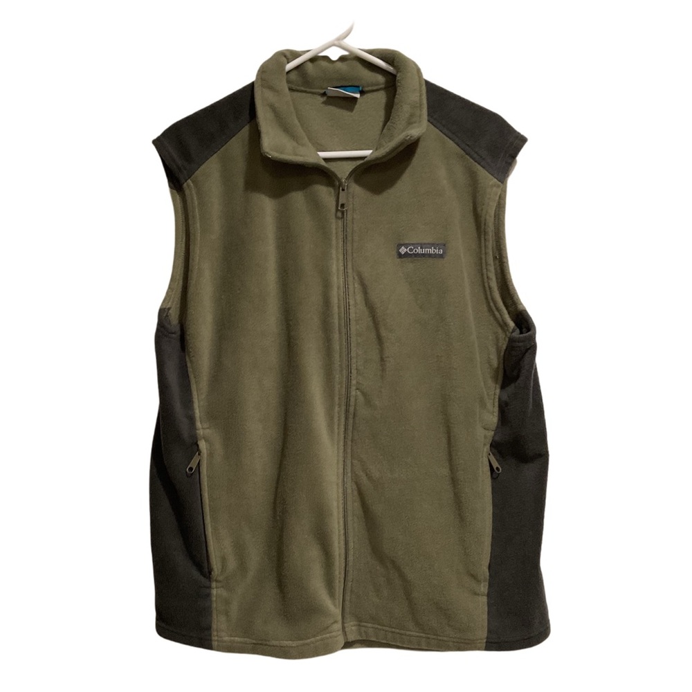 Columbia Men’s Fleece Vest Olive Green/Gray Full‎ Zip